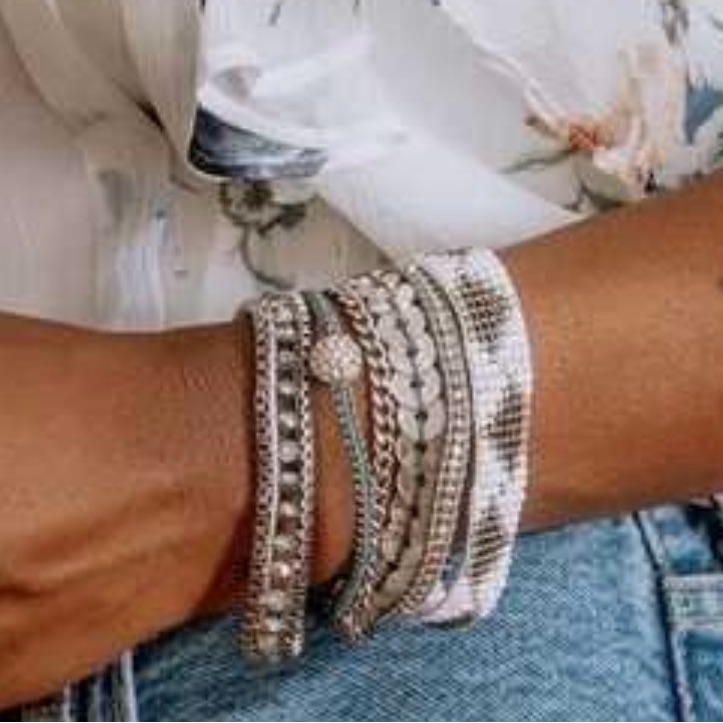 Nip Victoria Emerson Turquoise And Silver Beaded Bracelet Set